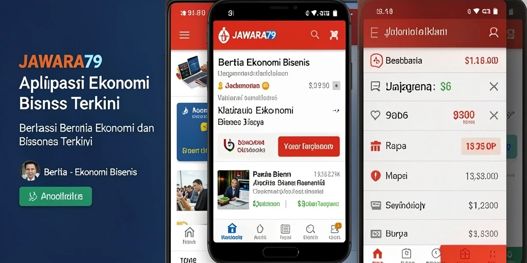Tampilan antarmuka JAWARA79 dengan berita ekonomi terkini.