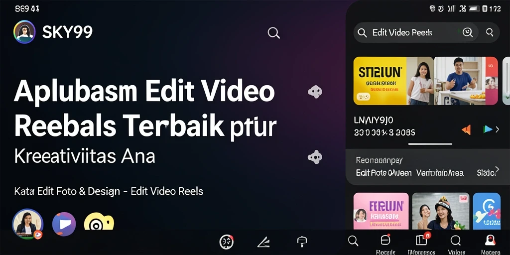 Antarmuka utama SKY99 dengan fitur Edit Video Reels yang menarik.
