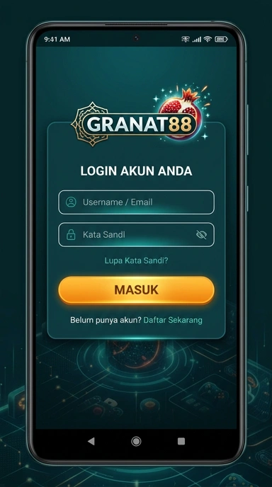 Tampilan halaman login granat88
