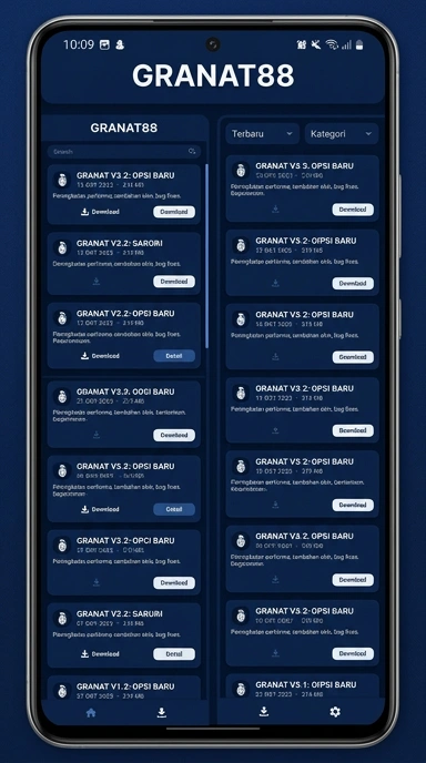 Tampilan riwayat versi granat88